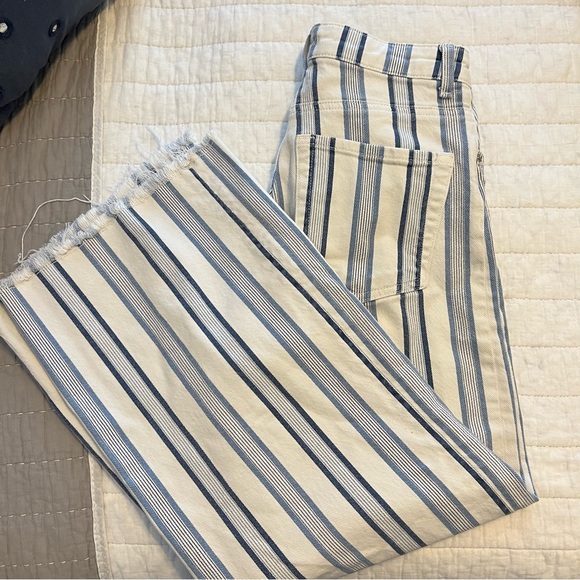 H&M Pants & Jumpsuits Hm Striped Wide Leg Jeans 8 Poshmark